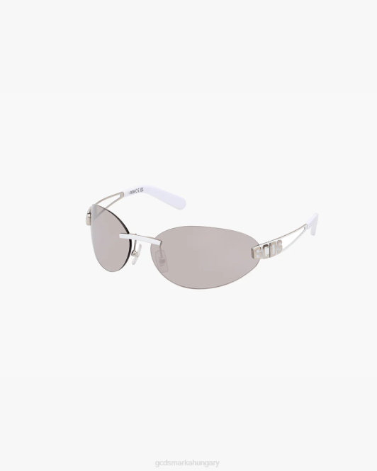 GCDS gd0032 ovális napszemüveg Z2HB274 tartozék ezüst tükör férfiak
