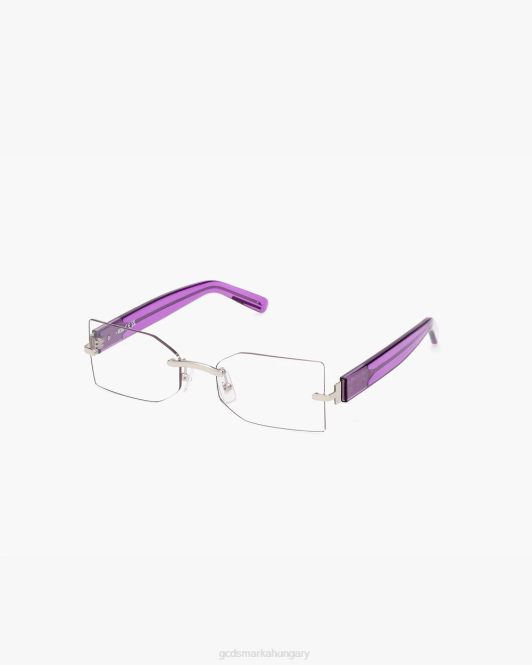 GCDS gd0033 téglalap alakú szemüveg Z2HB271 tartozék átlátszó/lila férfiak