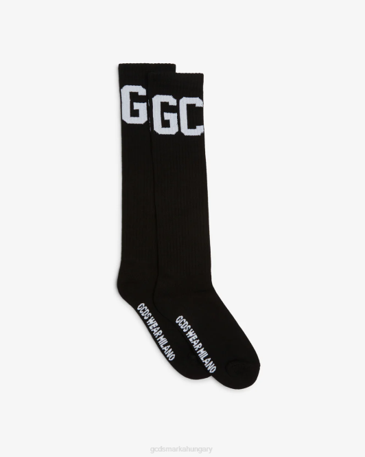 GCDS lábszár középső sávos logós zokni Z2HB199 tartozék fekete férfiak