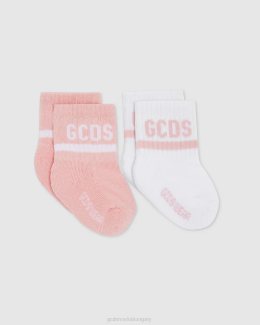GCDS logó motívumú kétrészes zoknikészlet Z2HB647 tartozék rózsaszín gyerekek