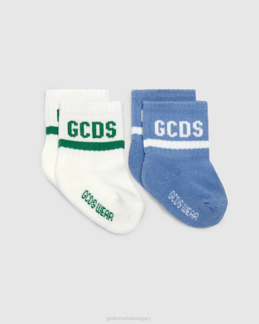GCDS logópántos kétrészes zoknikészlet Z2HB650 tartozék babakék gyerekek
