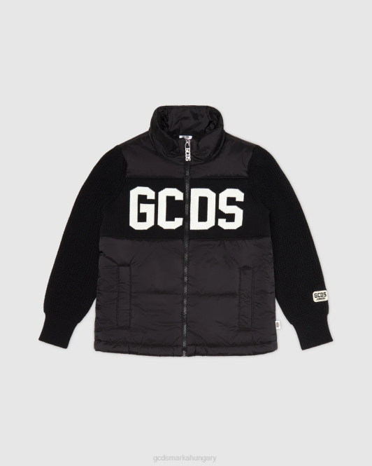 GCDS junior logós pufferkabát Z2HB662 ruházat fekete gyerekek