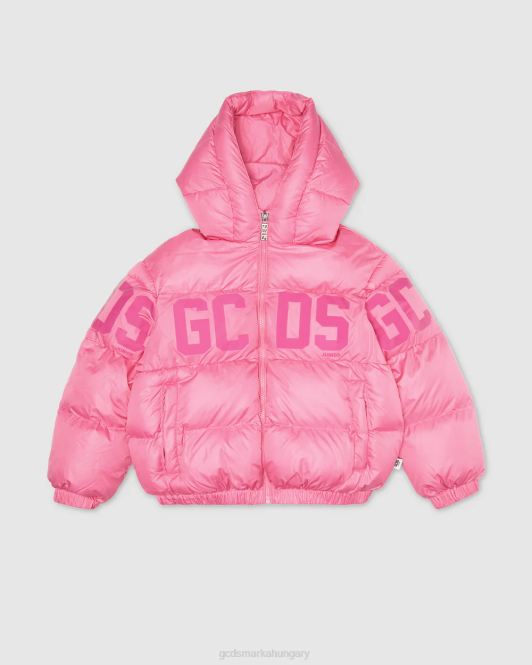 GCDS junior logóval bélelt kabát Z2HB660 ruházat bölcső rózsaszín gyerekek