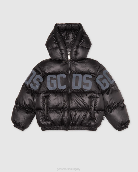 GCDS junior logóval bélelt kabát Z2HB661 ruházat fekete gyerekek