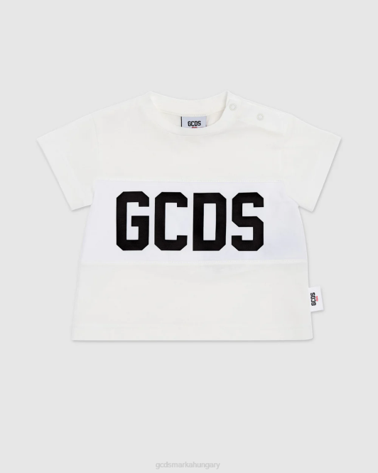 GCDS baba logós póló Z2HB637 ruházat törtfehér gyerekek