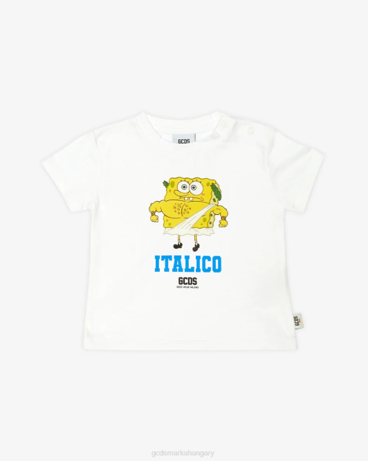 GCDS baby spongebob italico póló Z2HB642 ruházat fehér gyerekek