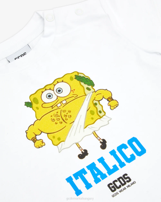 GCDS baby spongebob italico póló Z2HB642 ruházat fehér gyerekek