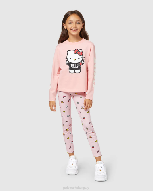 GCDS junior hello kitty hosszú ujjú póló Z2HB799 ruházat rózsaszín gyerekek