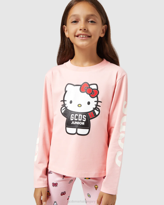 GCDS junior hello kitty hosszú ujjú póló Z2HB799 ruházat rózsaszín gyerekek