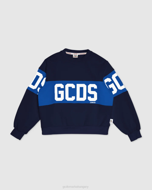 GCDS junior logó banda crewneck Z2HB683 ruházat sötétkék gyerekek