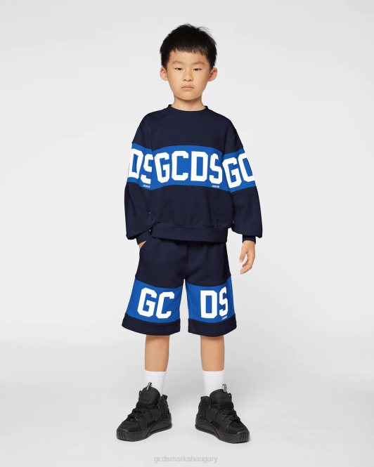 GCDS junior logó banda crewneck Z2HB683 ruházat sötétkék gyerekek