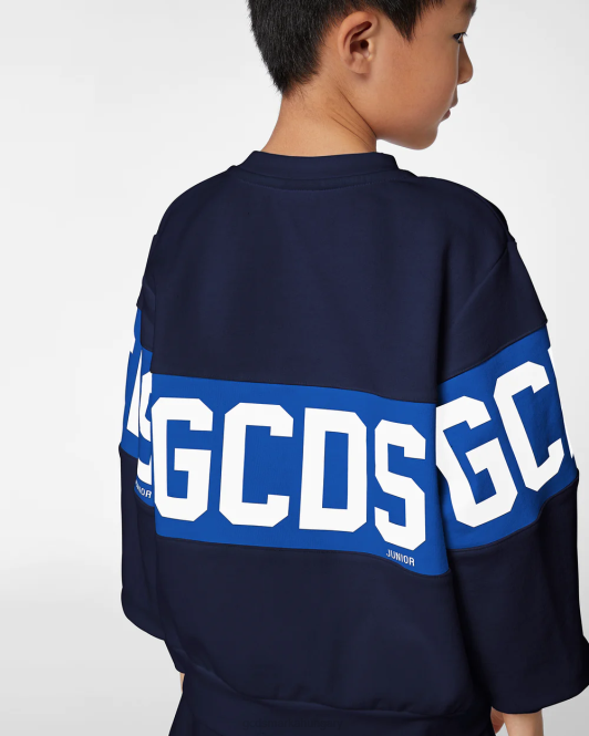 GCDS junior logó banda crewneck Z2HB683 ruházat sötétkék gyerekek