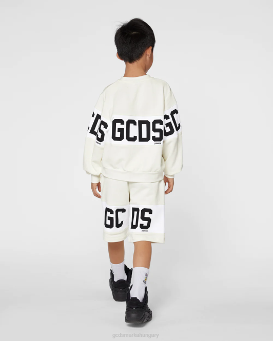 GCDS junior logó banda crewneck Z2HB684 ruházat törtfehér gyerekek