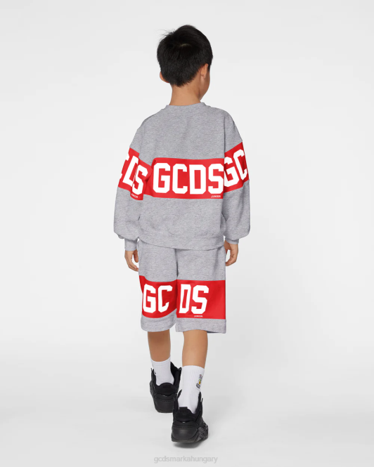 GCDS junior logó banda crewneck Z2HB692 ruházat szürke gyerekek