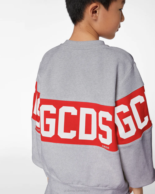 GCDS junior logó banda crewneck Z2HB692 ruházat szürke gyerekek