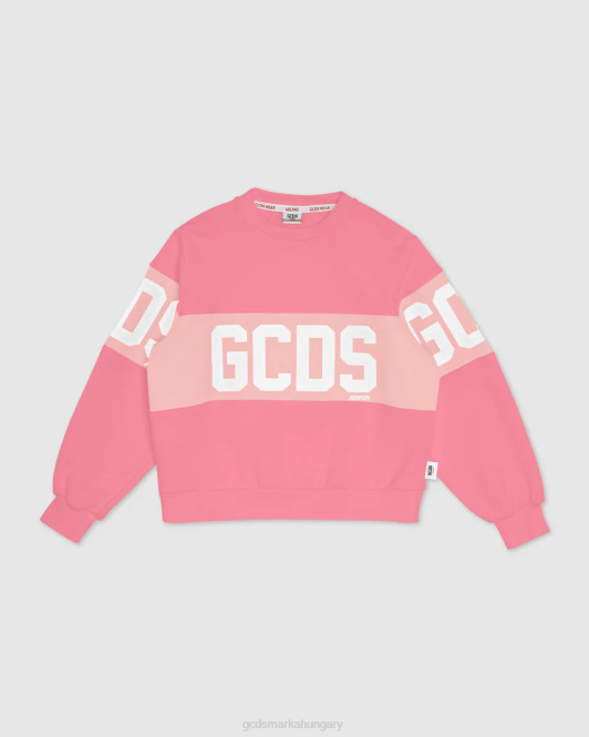 GCDS junior logó banda crewneck Z2HB694 ruházat bölcső rózsaszín gyerekek