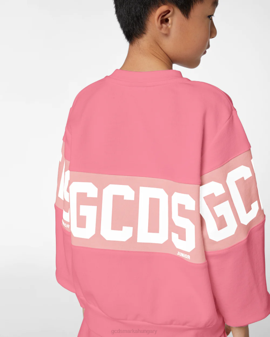 GCDS junior logó banda crewneck Z2HB694 ruházat bölcső rózsaszín gyerekek