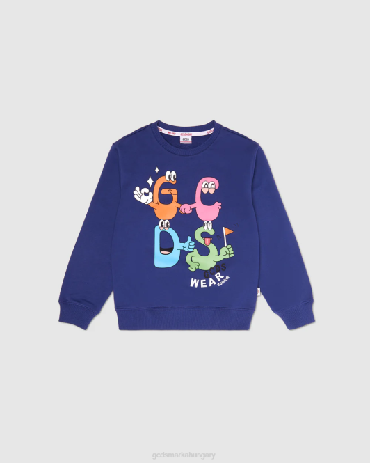 GCDS junior szörnyek crewneck Z2HB667 ruházat kék gyerekek