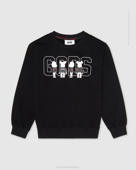 GCDS x Be@rbrick junior crewneck Z2HB705 ruházat fekete gyerekek