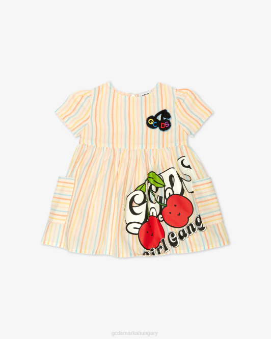 GCDS baba cseresznye csíkos ruha Z2HB625 ruházat sokszínű gyerekek