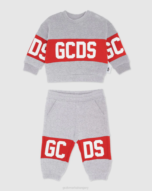GCDS baba logó motívumú tréningruha Z2HB601 ruházat szürke gyerekek