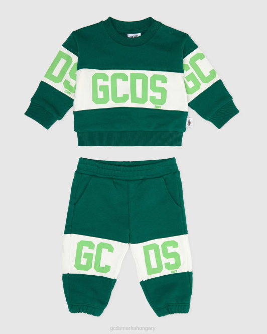 GCDS baba logós sávos tréningruha Z2HB600 ruházat zöld gyerekek