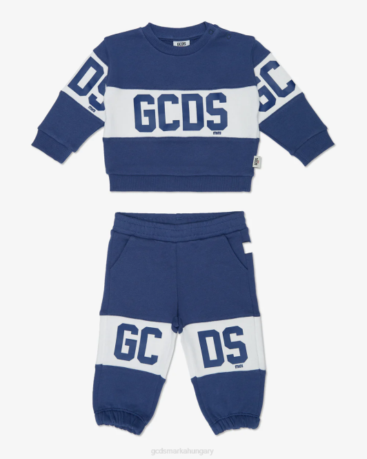 GCDS baba logós sávos tréningruha Z2HB606 ruházat kék gyerekek