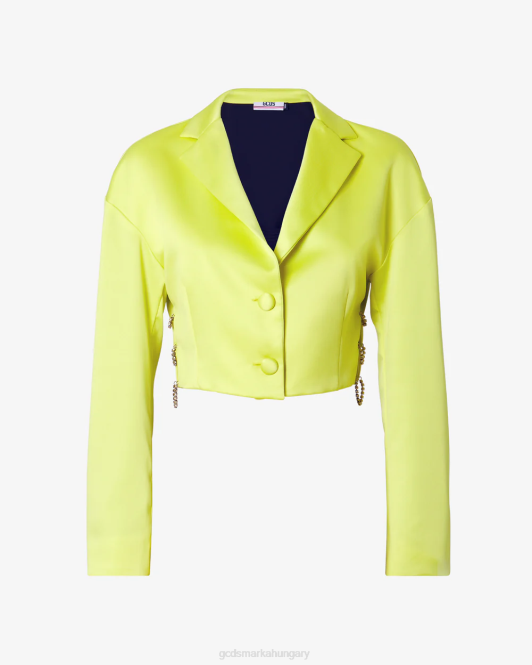 GCDS bling fényes kabát Z2HB317 ruházat sárga fluo nők