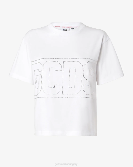 GCDS bling logós póló Z2HB358 ruházat fehér nők