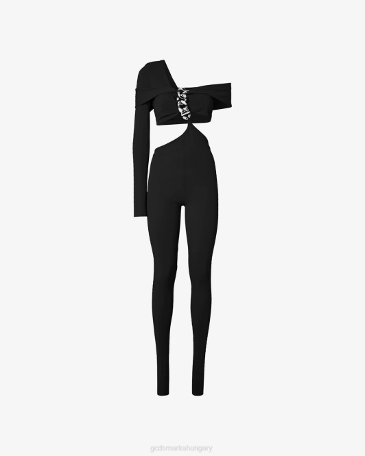 GCDS logós lánc jumpsuit Z2HB399 ruházat fekete nők